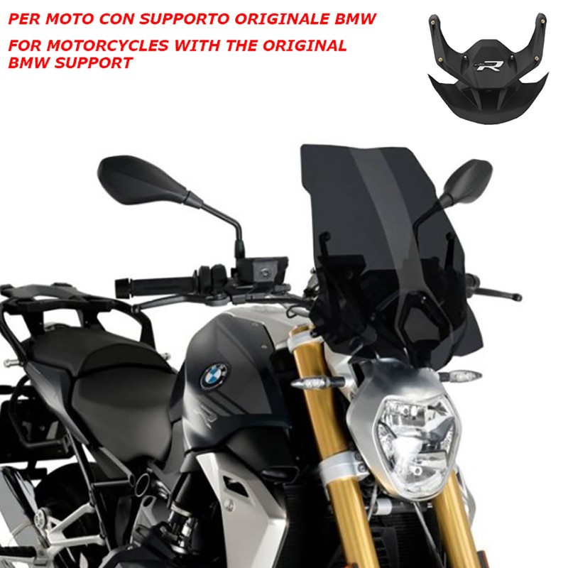 PANTALLA DESNUDA PUIG NG TOURING-SOPORTE OEM. BMW R1250 R 18-24 HUMO OSCURO