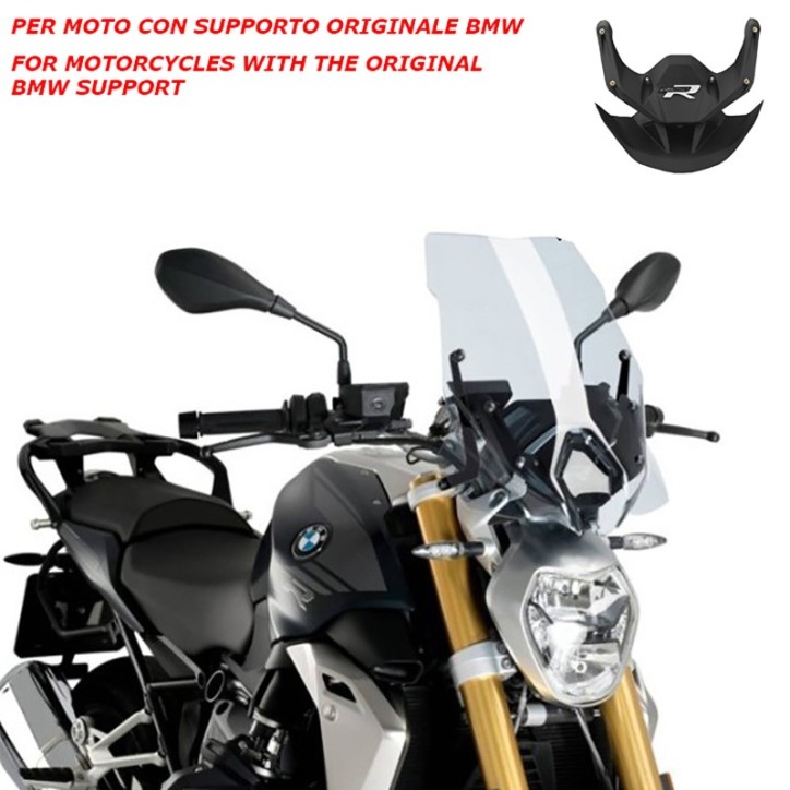 PANTALLA DESNUDA PUIG NG TOURING-SOPORTE OEM. BMW R1250 R 18-24 TRANSPARENTE