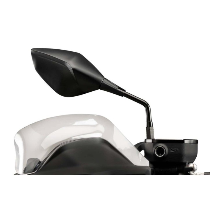 PUIG RIGHT REARVIEW MIRROR MOD. Z3 BLACK - Adjustable - Straight rod fixing - Approved-COD.21825N