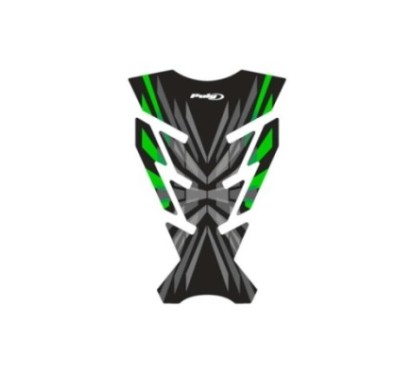 PUIG TANK PROTECTION STICKERS CHALLENGE MODEL GREEN - Protects the motorbike from scratches and UV rays-Dimensions: 200x135 mm