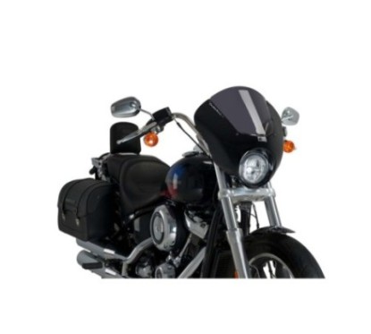 CUSTOM ACCES CUPOLINO SEMICARENATO DARK NIGHT PER HARLEY DAVIDSON SOFTAIL LOW RIDER ANNO 18-19 COLORE FUME SCURO