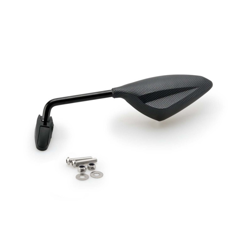 PUIG LEFT REARVIEW MIRROR MOD. RS2 CARBON LOOK - COD. 7355C - HULL MOUNT - 70 DEGREE INCLINATION -