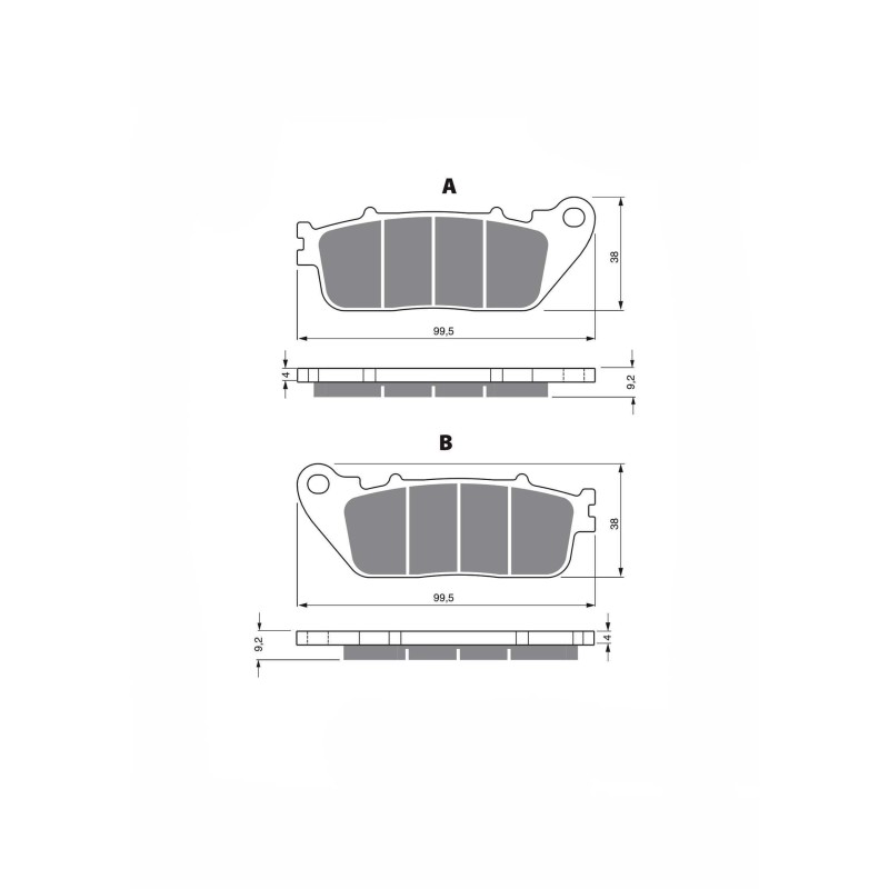 DELTA SEMI-METALLIC BRAKE PAD KX COMPOUND HONDA CB 1000 R (NON ABS MODEL) 09-10-OFFER