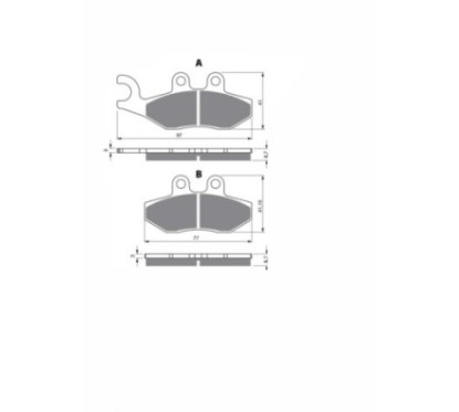 DELTA SINTERBREMSBELAGE KXR COMPOUND GILERA FX 180 RUNNER (HINTERES TROMMELBREMSMODELL HENG TONG VORDERER BREMSSATTEL) 97-02-ANG