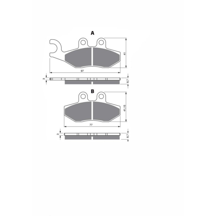 DELTA SINTERED BRAKE PAD KXR PIAGGIO 200 BEVERLY B 02-05-OFFER