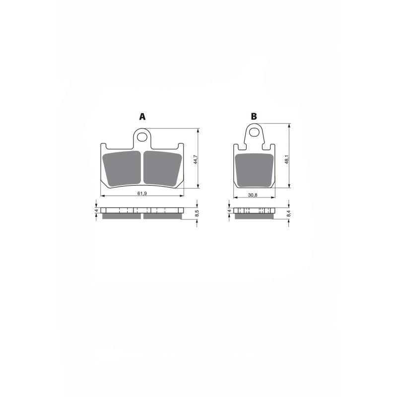 PLAQUETTES DE FREIN FRITTEES DELTA COMPOSE KXR YAMAHA MT-01 1670 (ETRIER RADIAL 6 PISTONS) 07-10-OFFRE