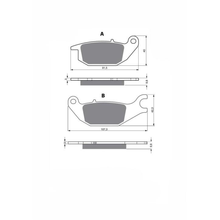 JOLLY BRAKE SEMI-METALLIC BRAKE PAD KX HONDA CBR125 R4/R5/RS5/RW5/RW6 07-10-OFFER