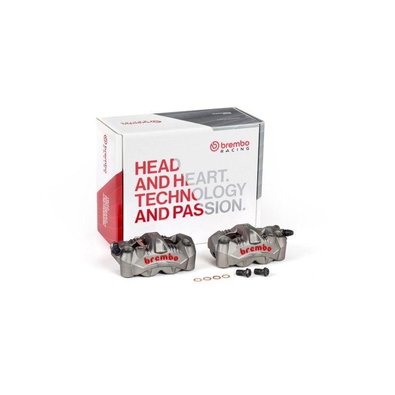 Kit Brembo de pinzas de freno radiales monobloque GP4 RS para Suzuki GSXR1000 R 17-21 en titanio