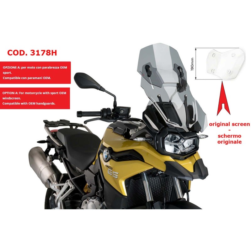 PANTALLA AJUSTABLE PUIG BMW F850 GS 18-24 AHUMADO CLARO-3178H