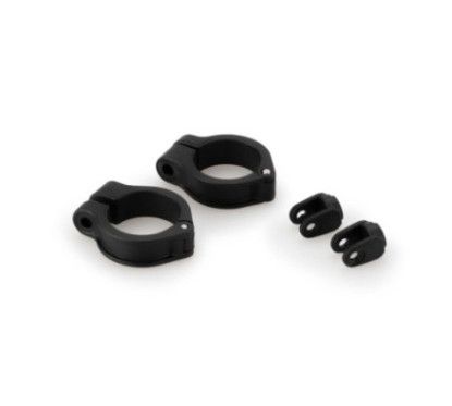 Juego de abrazaderas de recambio para faros antiniebla Puig de 20 mm de diametro para tubo de 255 mm de diametro, color negro.