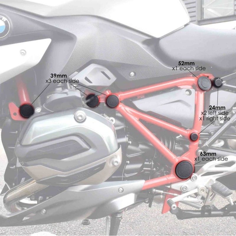 puig frame caps for bmw r1200 rs 15 18 black