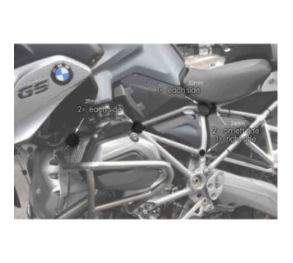 CAPUCHONS DE CADRE PUIG BMW R1200GS 13-16 NOIR