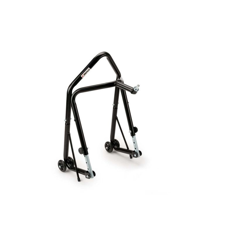 Caballete de direccion delantero Puig negro equipado con 4 ruedas de nylon