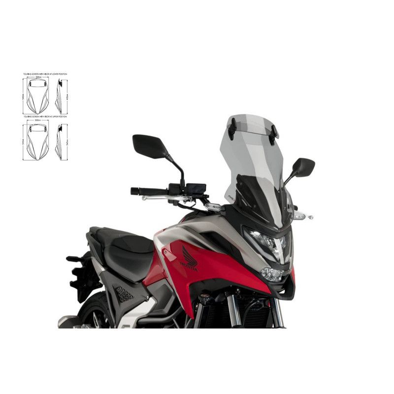 puig windshield touring visor for honda nc750x 21 25 light smoke