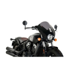 PARE-BRISE SEMI-CARENAGE PUIG DARK NIGHT POUR INDIAN SCOUT BOBBER 18-26 DARK SMOKE-21107F