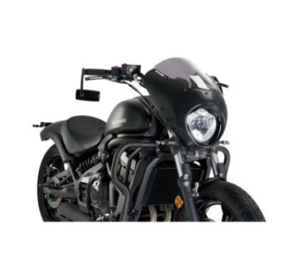 Pare-brise semi-carenage Puig Dark Night pour Kawasaki Vulcan S 15-25, fume clair