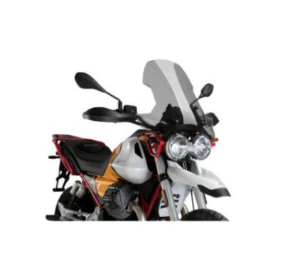 Pare-brise Puig Touring pour Moto Guzzi V85, graphismes evocateurs, 21/23, fume clair