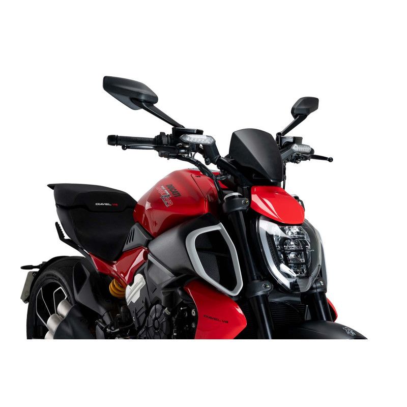 Cupula Puig Naked NG Sport Plus para Ducati Diavel V4 24/25 en negro mate