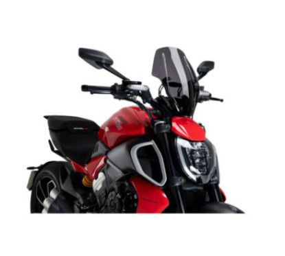 Pare-brise reglable Puig Naked NG pour Ducati Diavel V4 24/25, fume fonce