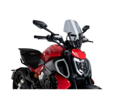 Puig Naked NG verstellbare Windschutzscheibe fur Ducati Diavel V4 24 25 leicht getont