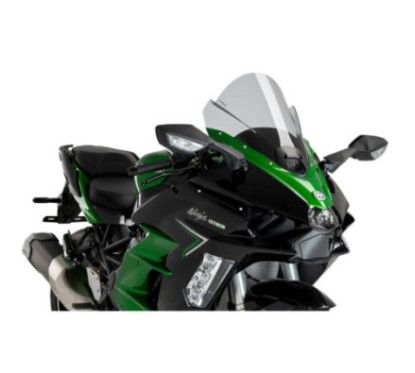 puig z racing windshield for kawasaki ninja h2 sx 23 24 light smoke