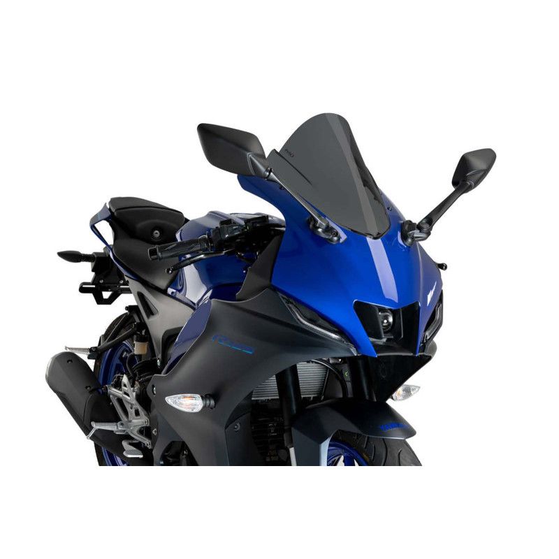 puig z racing windshield for yamaha yzf r125 23 25 dark smoke