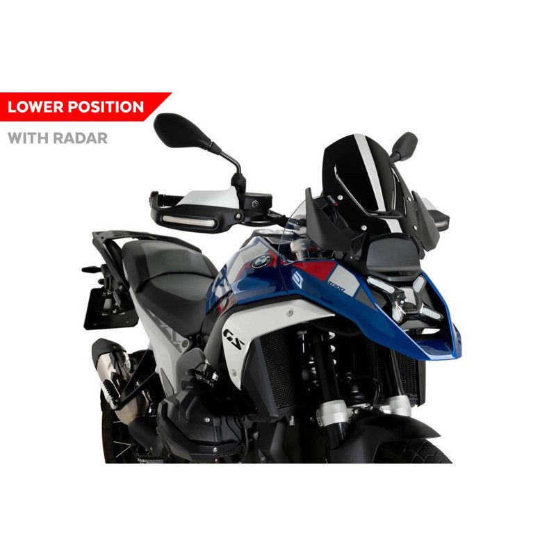 puig sport windshield with radar for bmw r1300 gs triple black 23 25 black
