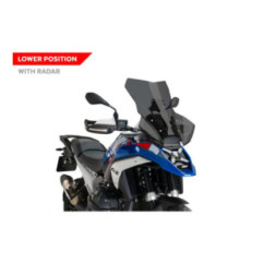 PUIG TOURING PLUS WINDSCREEN WITH RADAR FOR BMW R1300 GS 2023-26 DARK SMOKE