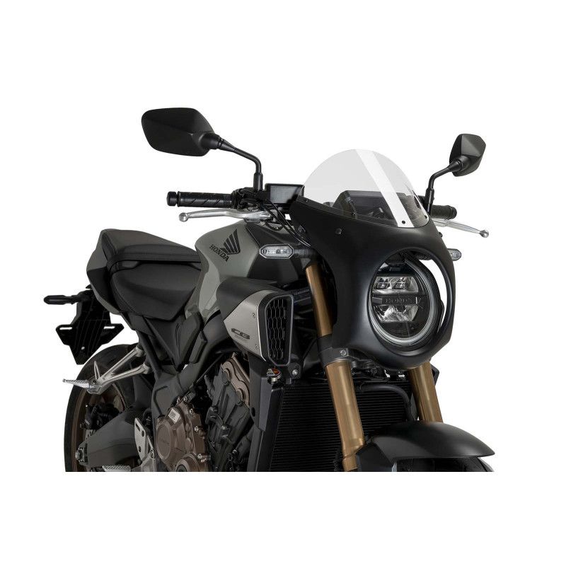 puig cupolino semicarenato per honda cb650r neo sports cafe 24 25 trasparente nero