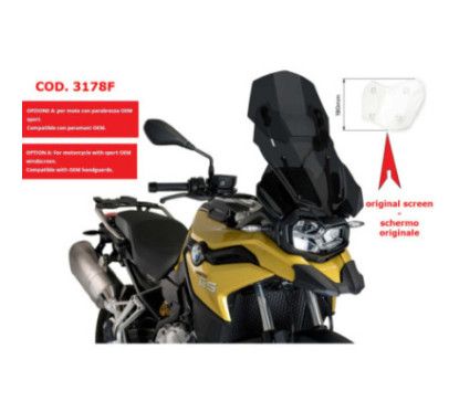 puig adjustable windshield for bmw f800 gs 24 25 dark smoke 3178f