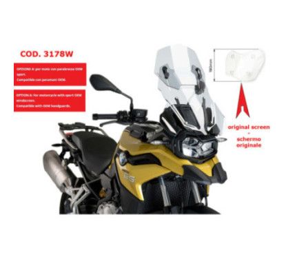 puig adjustable windshield for bmw f800 gs 24 25 transparent 3178w