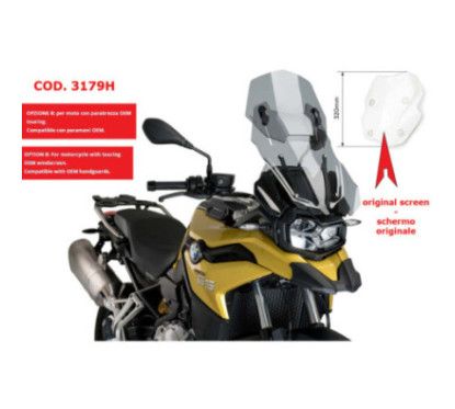 puig adjustable windshield for bmw f850 gs 18 23 light smoke 3179h