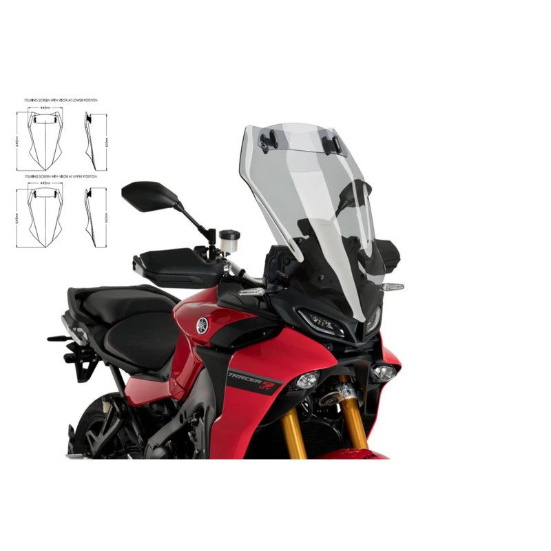puig windshield touring visor for yamaha tracer 900 18 20 light smoke