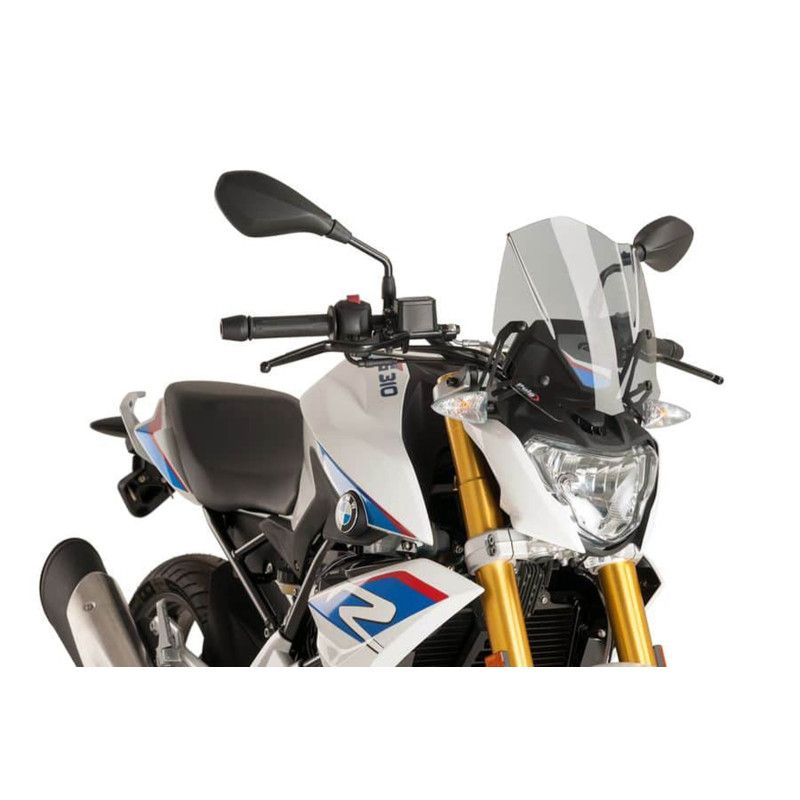 Bulle sport Puig Naked NG pour BMW G310 R 16-25 fumee claire