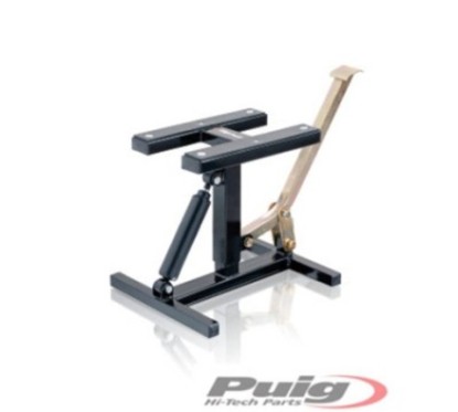 PUIG STAND MODELE OFF-ROAD HYDRAULIQUE NOIR - COD. 6290N - Hauteur en position la plus basse : 300 mm. Hauteur en