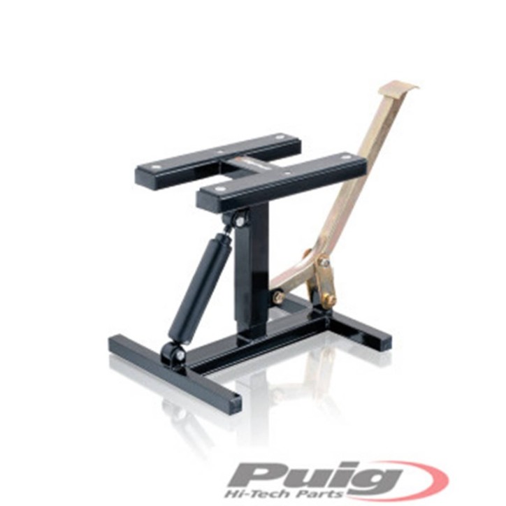 PUIG STAND MODELE OFF-ROAD HYDRAULIQUE NOIR - COD. 6290N - Hauteur en position la plus basse : 300 mm. Hauteur en