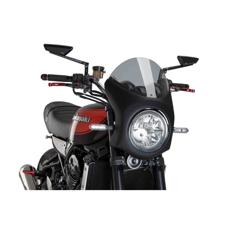 puig half windshield for kawasaki z900 rs se 22 25 light smoke carbon
