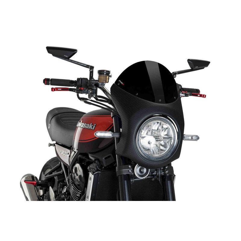 puig half windshield windshield for kawasaki z900rs 21 25 black carbon