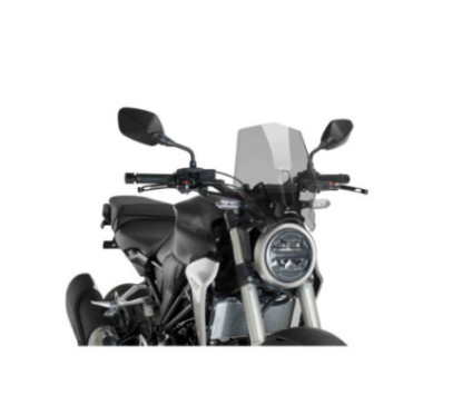 Pare-brise Puig Naked NG Sport pour Honda CB125R Neo Sports Cafe 18-23, fume clair