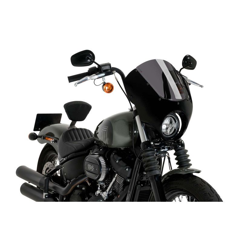Puig Dark Night Halbverkleidungs-Windschutzscheibe fur Harley D Softail Street Bob FXBB 21 24 dunkler Rauch