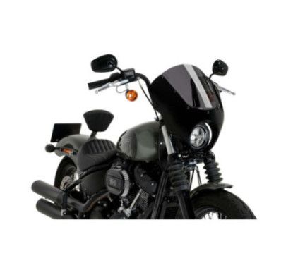Puig Dark Night Halbverkleidungs-Windschutzscheibe fur Harley D Softail Street Bob FXBB 21 24 dunkler Rauch