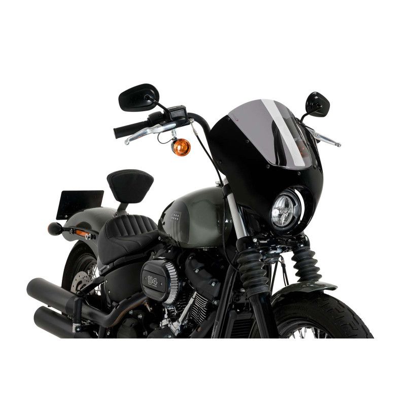 puig dark night semi-windshield windshield for harley d softail street bob fxbb 21 24 light smoke
