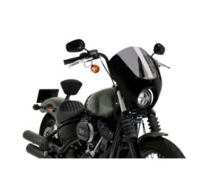 puig dark night semi-windshield windshield for harley d softail street bob fxbb 21 24 light smoke