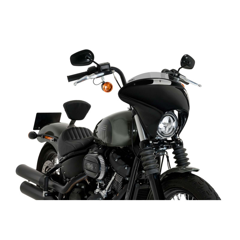 Pare-brise sport Puig Batwing SML pour Harley Davidson Softail Street Bob FXBB 2021-2024, fume clair