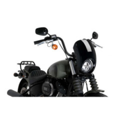 PUIG Halbverglaste Windschutzscheibe Anarchy fUr Harley D. Softail Street Bob FXBB 18-26 Schwarz