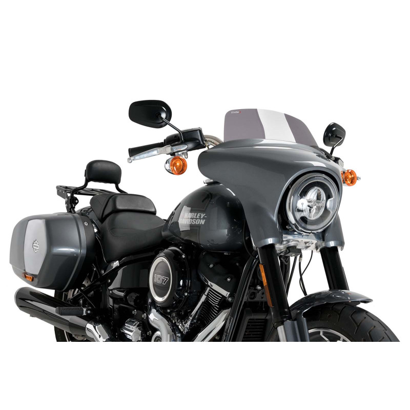puig high road sport windshield for harley d softail sport glide flsb 18 24 dark smoke