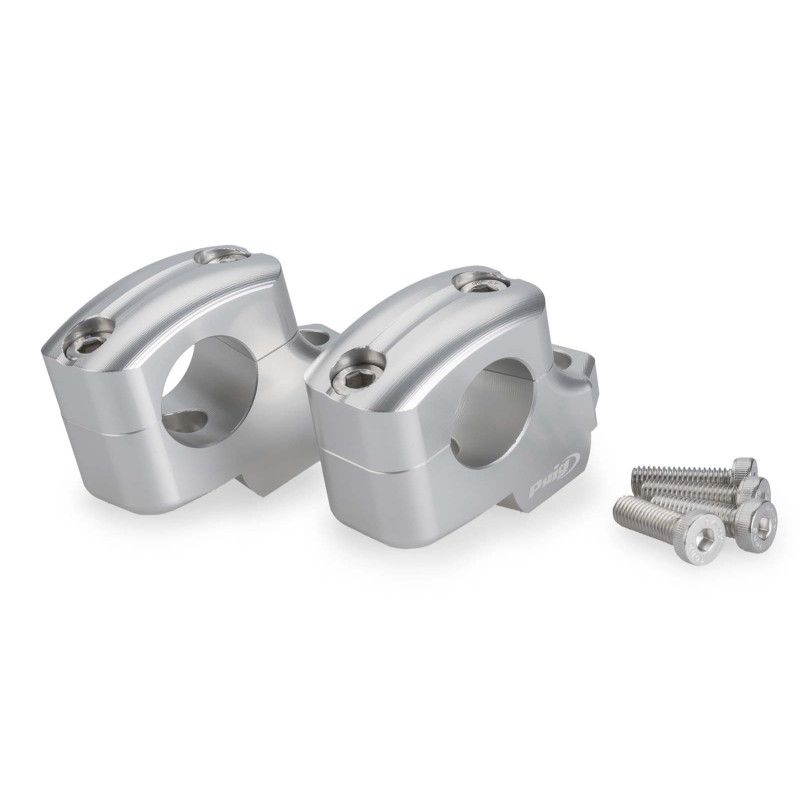 Rehausseurs de guidon Puig pour Yamaha MT-09 et AMT 24/25, argentes 22101P