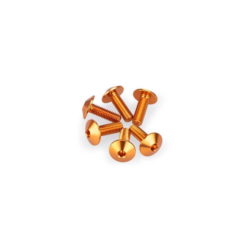 Kit de tornillos anodizados Puig M5 para parabrisas color naranja
