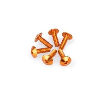 Kit de tornillos anodizados Puig M6 para parabrisas color naranja