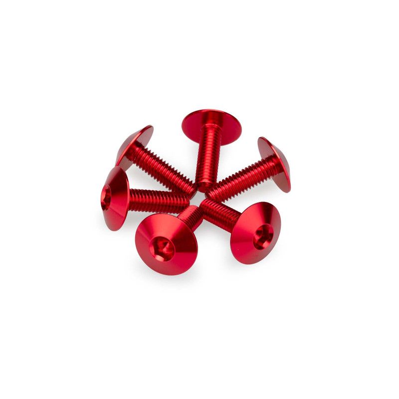 Kit de tornillos anodizados Puig M6 para parabrisas color rojo
